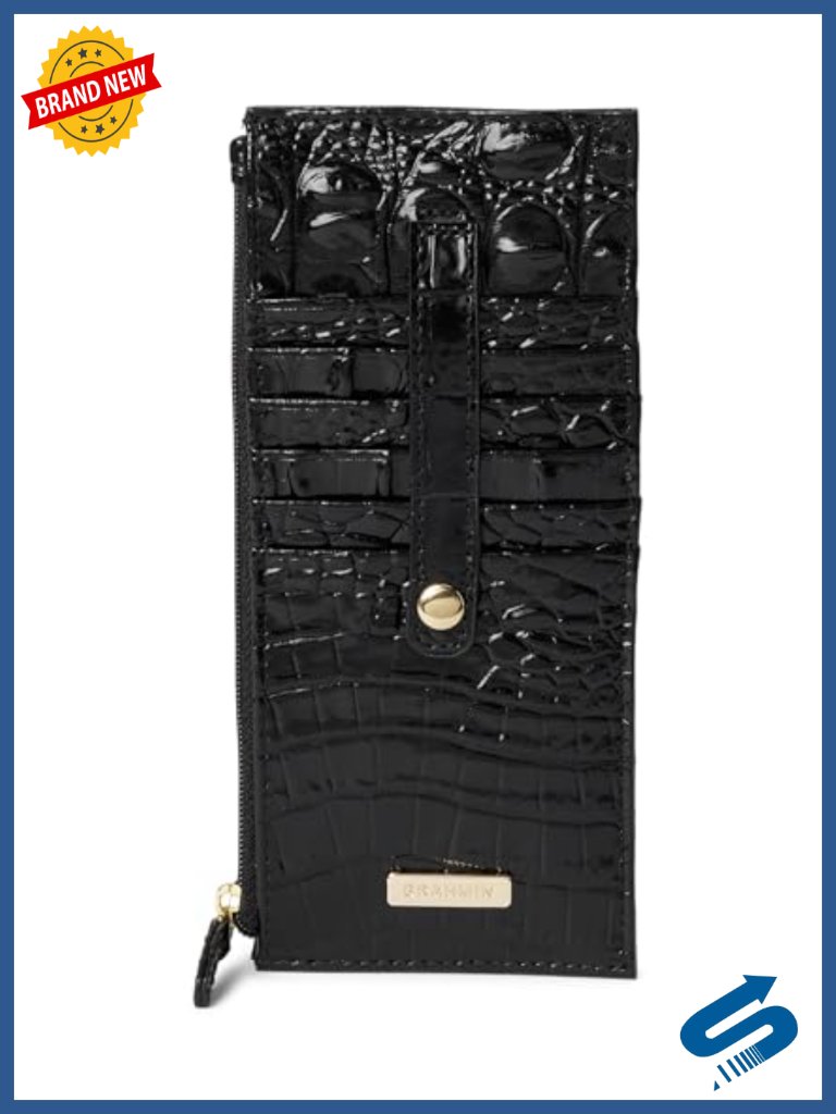 Slim Bi-Fold Wallet With 10 Credit Card Slots And Zipper Closure